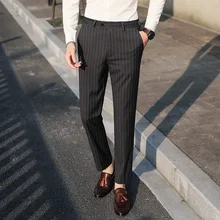 

Spring and Autumn Men Fashion Gorgeous Business Office Wear Straight Pants Men Elastic Pants Large Size Stretch Waist Men Pants