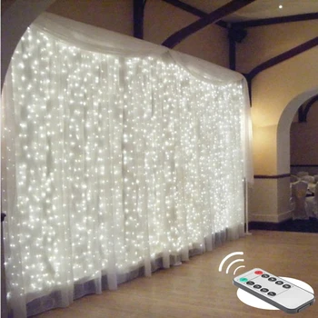 Remote Guirlande Led Gordijn Kerstverlichting String Kerst Home Party Bruiloft Window Decor Warm Wit String Lights Voor Nieuwe Jaar