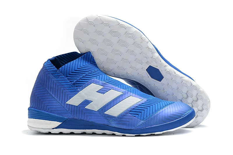 Горячие Nemeziz Танго 18+ Messi TF IC газон Крытый бутсы высокие лодыжки Slip-On 18+ x мужские футбольные бутсы Бутсы