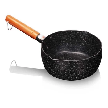 

Non-Stick Pan Frying Pan Granite-Coated Soup Pot, Filter Aluminum Milk Pot Cooker with Wooden Handle
