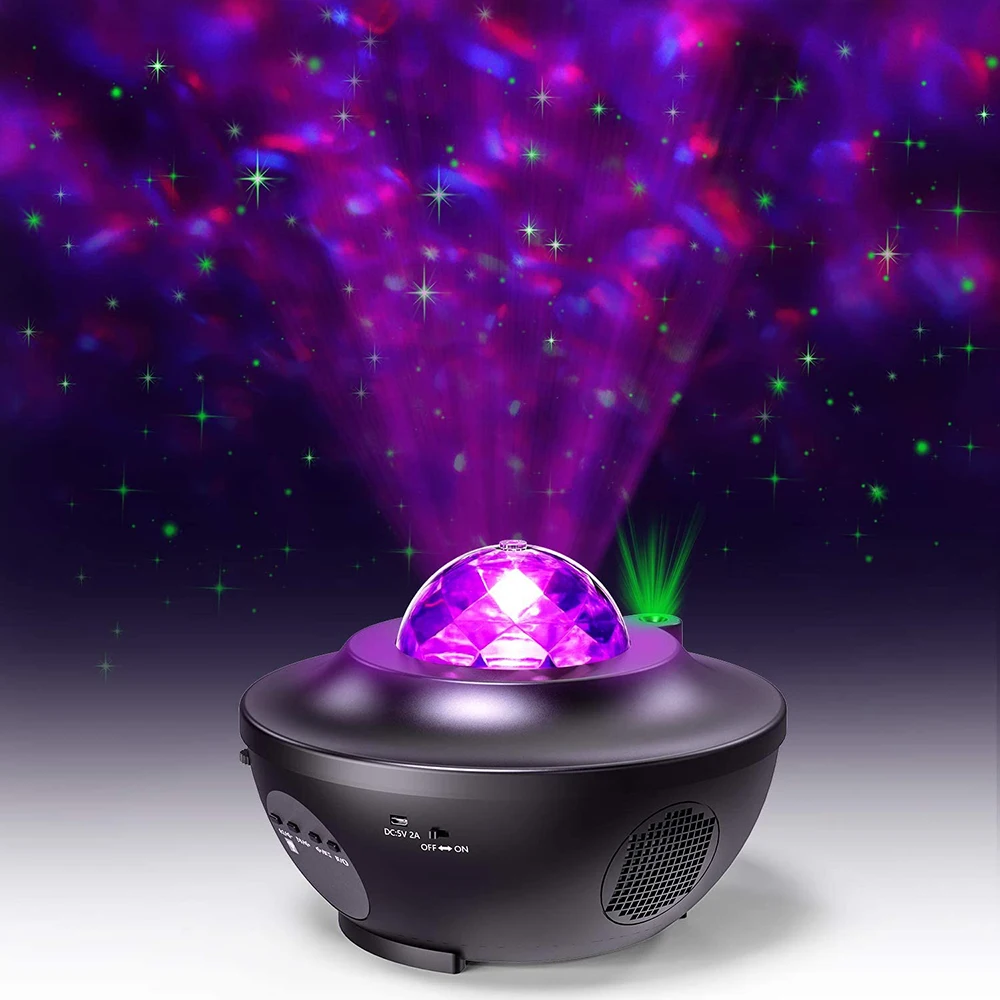 

Colorful Starry Sky Projector Night Light Ocean Wave Star Projector Ambiance Lamp with Bluetooth Music Speaker for