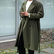 S-6XL, хит, весеннее мужское Новое Модное Длинное двубортное повседневное Свободное пальто большого размера на заказ