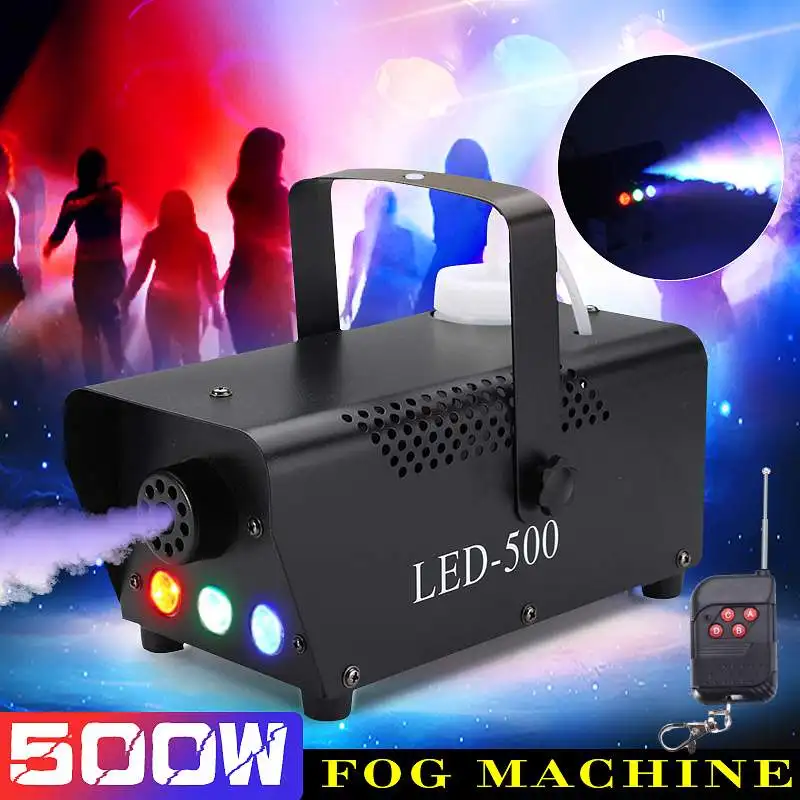 

500W Lighting Effect Light|&Wireless Smoke Fog Machine 110V-230V 3LEDs Colorful Christmas Party Light Fog Machine