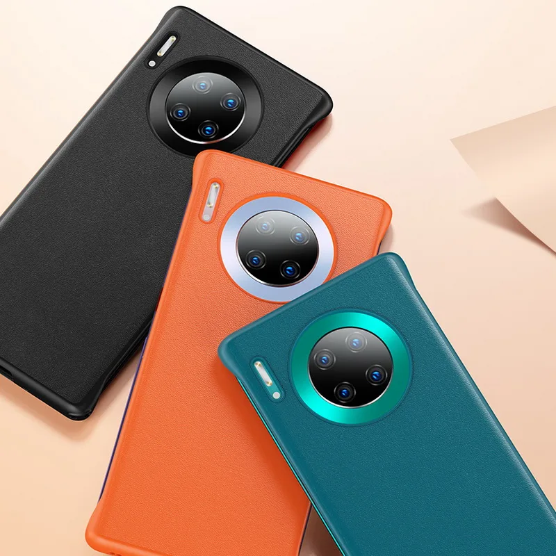 

Phone Case For Huawei Mate 30 Pro Ultra Thin Protective Orange Hard PC Business Shockproof Curved Cover Funda For Huawei Mate 20