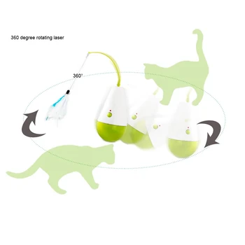 

Hot Electric Tumbler Cats Toys Cute Rotating Feather Wand Teaser Wand Plastic Pet Toys for Cats Interactive Stick Cat Supplies