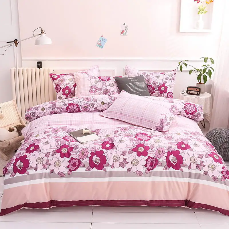 Комплект постельного белья из сверхтонкого волокна, модный качественный комплект постельного белья с розовыми оттенками, простыней, наволочек и пододеяльников для пуховых одеял - Цвет: ZA6