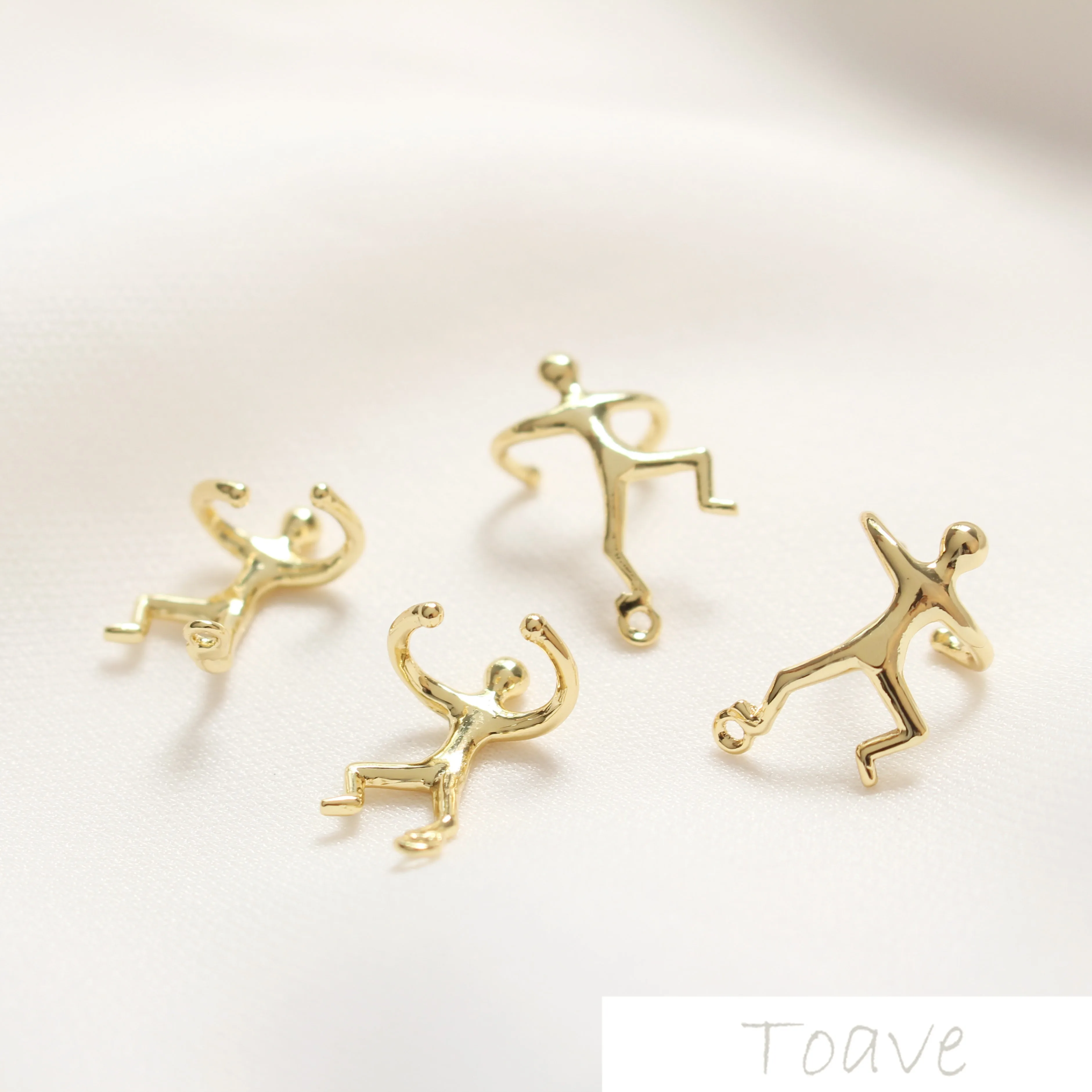 

Copper plating 18K true gold material small human ear clamp welding closure ring diy ear decoration material accessories