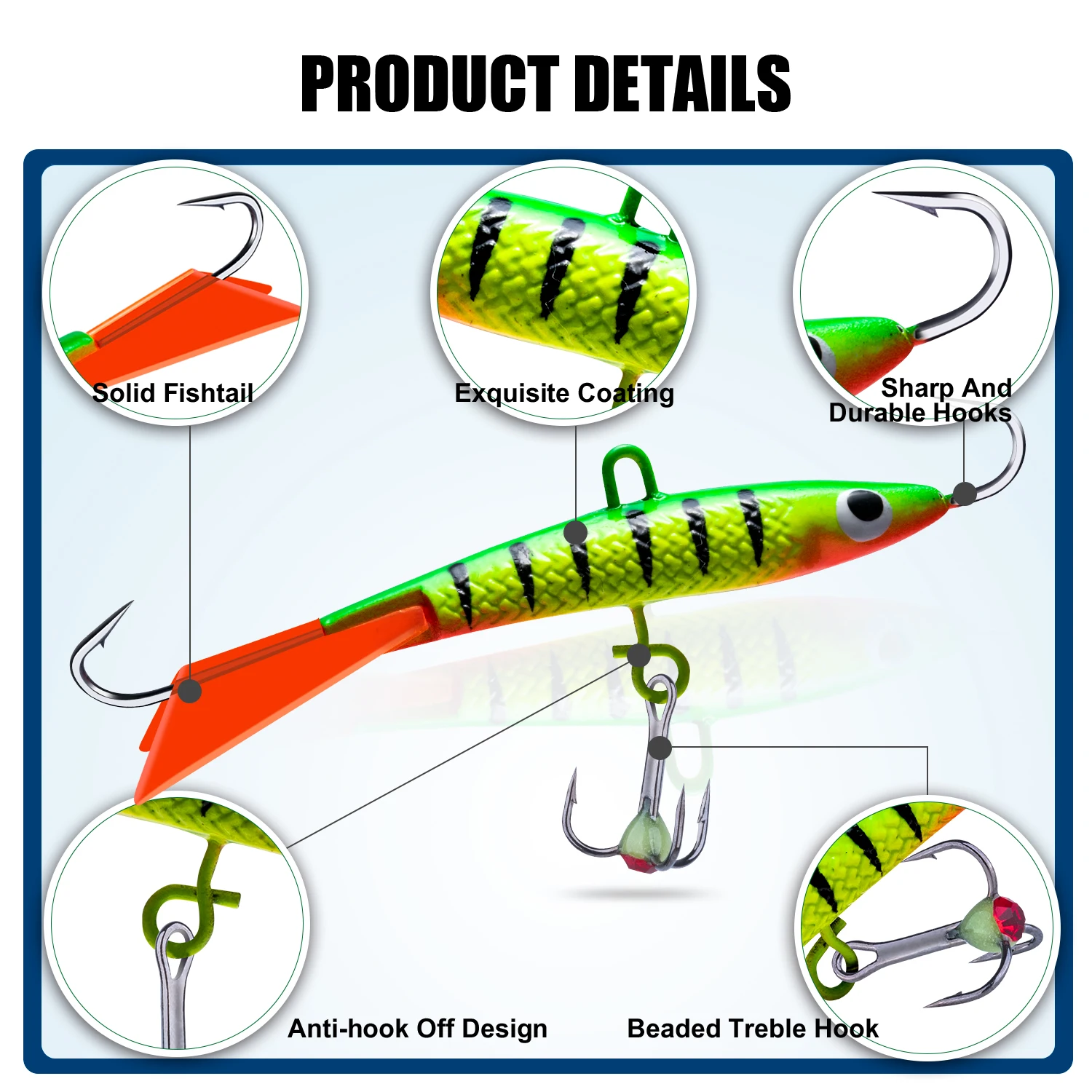 Goture Winter Ice Fishing Lure Balancer 1PC 7.0cm 15.7g for Winter