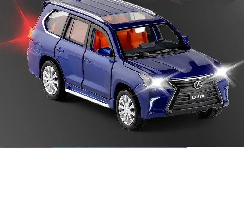 1:32 lexus LX570 сплава отступить модели автомобиля литой металлической игрушки со звуком светильник 6 открытой двери для подарок для ребенка
