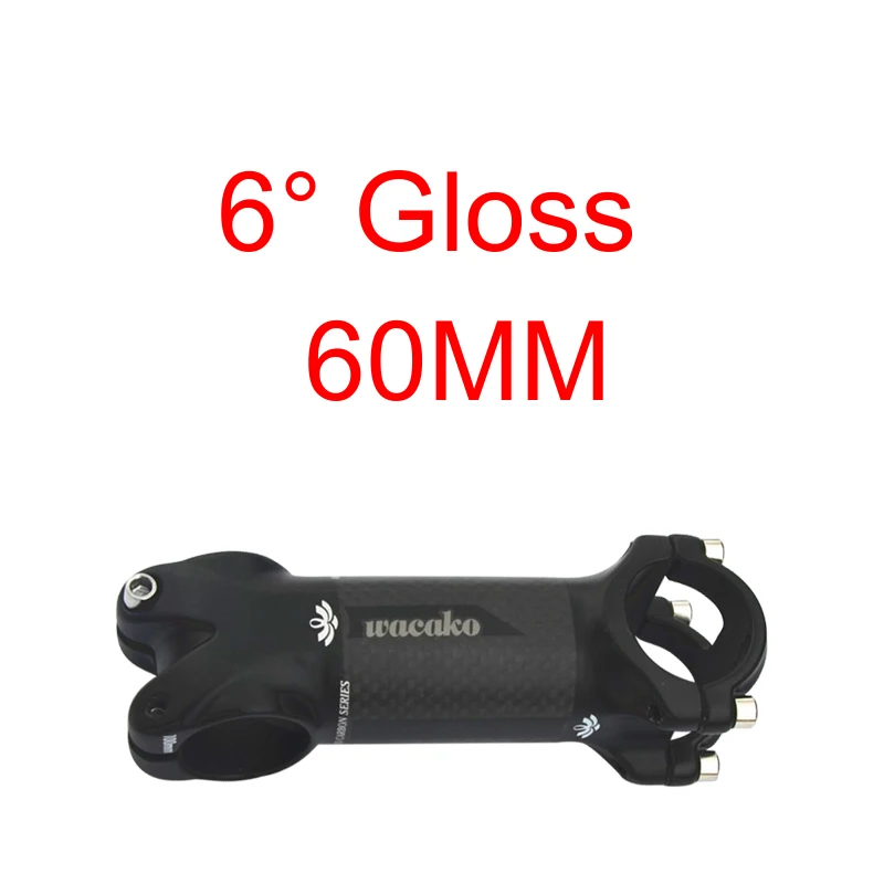 60mm Gloss Wacako сплав+ 3k углеродный 6 градусов ствол для горного велосипеда дорожный велосипед frok 28,6 мм бар 31,8*60 70 80 90 100 110 120 мм - Цвет: 60mm Gloss