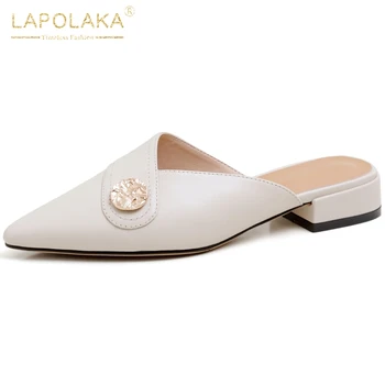 

Brand New INS Elegant Comfortable Genuine Leather Skin Summer Slipper Mules Woman Pumps Women Shoes