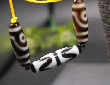 

Treasure Magic Power Magic LKbrother Magic Energy Tibetan Old Agate 2 Eye Tiger Tooth dZi Bead Totem Necklace Pendant