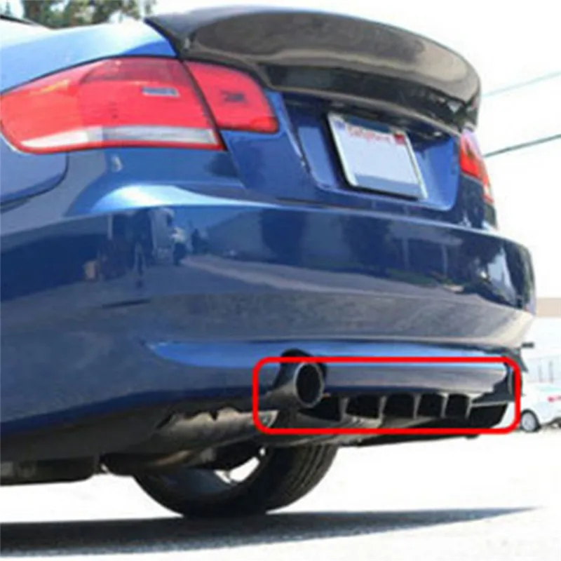 Universal for Ikon Style Rear Bumper Lip Diffuser 7 Fin Gloss Black ABS 152mm 2 Size