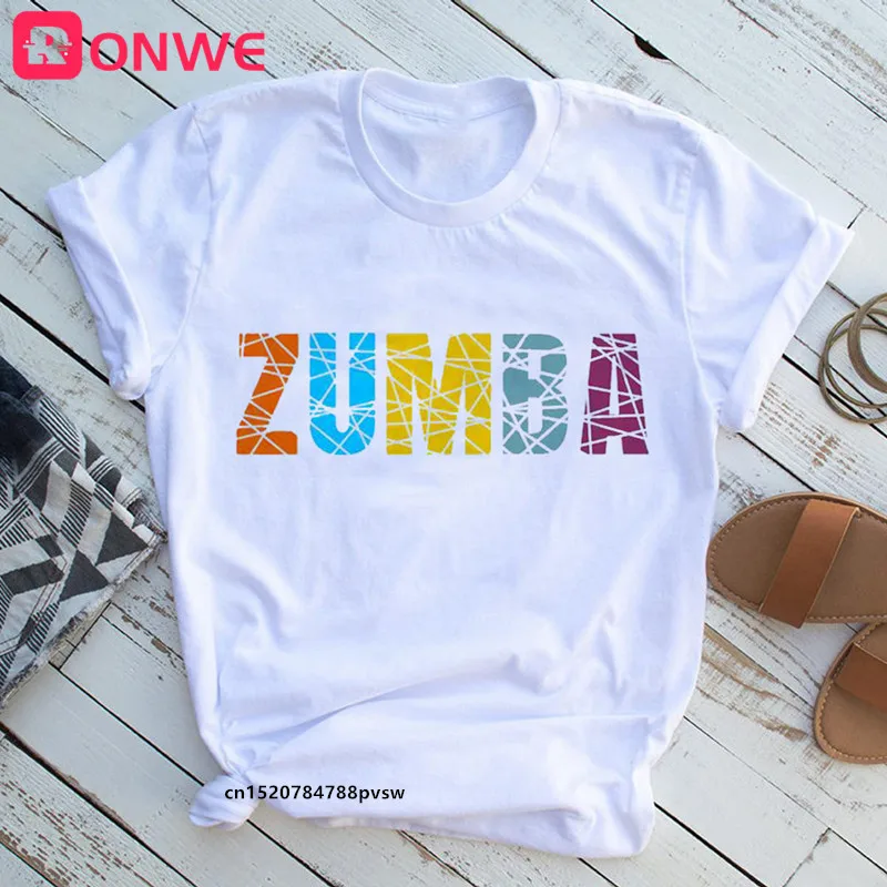 Футболка Zumba для фитнеса женская спортивная одежда любителей танцев гимнастики