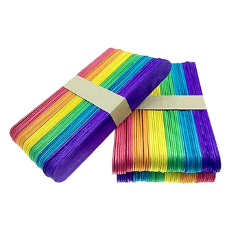 

150 * 18 * 1.6mm Natural Tongue Depressor DIY Hand-made House Model Popsicle Stick Color for Home Kids Toys(60 Pcs) 2