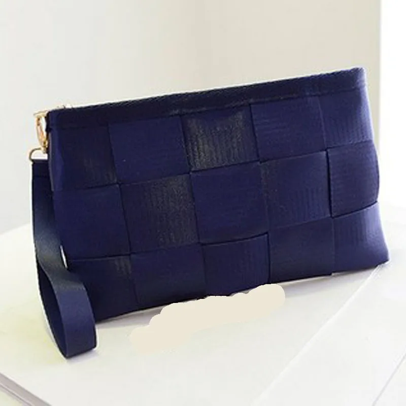 WHWB Safety Seat Belt Special sewing Party Purse Cash Holder Wallet Purse Grid splice high-capacity Fashion and durability