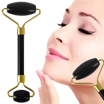 

Natural Black Obsidian Massage Tool Set Face Scraping Board Jade Roller Thin Massager Scraping Board Body Relaxation