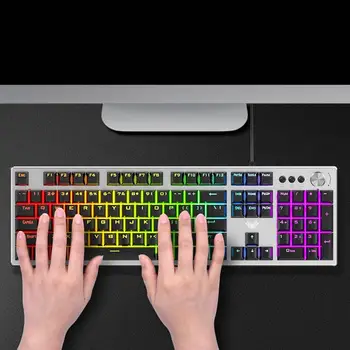 

Gaming Mechanical Keyboard Ergonomic Durable 104-key Keypad with Colorful Backlight