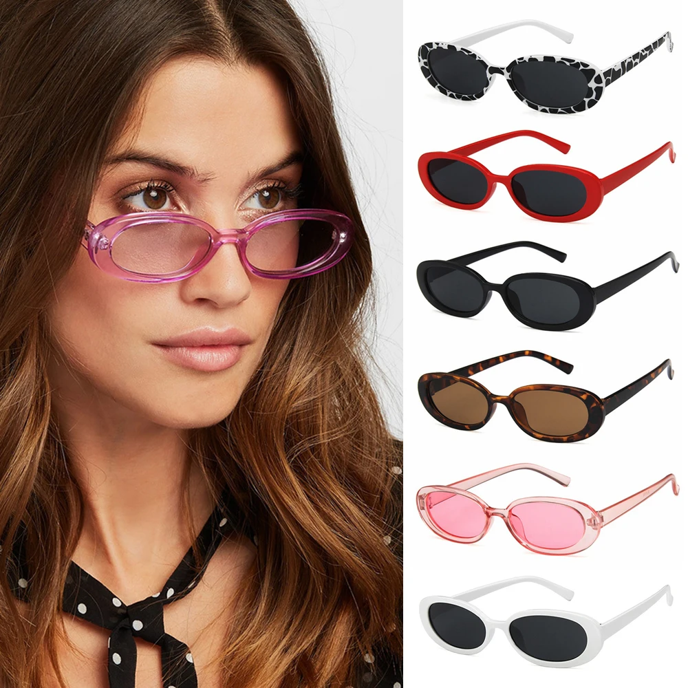 Женские Овальные Солнцезащитные очки Cat Eye розовые солнцезащитные кошачий глаз в