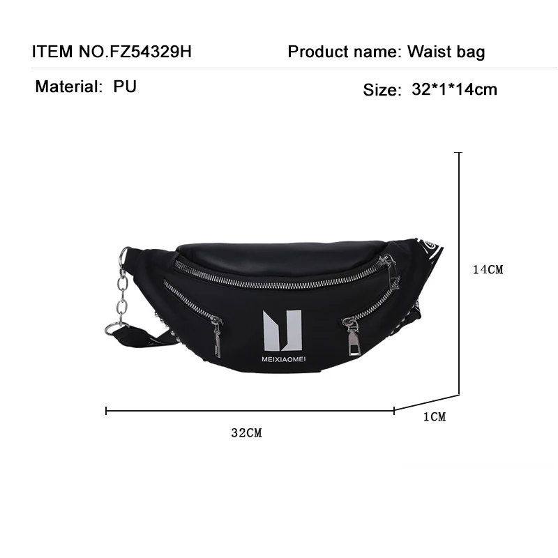 Leather Luxury Brand Fanny Pack Female Large Capacity Letter Waist Pack Waist Bag for Women PU Belt Bag Multifunction Chest Bags