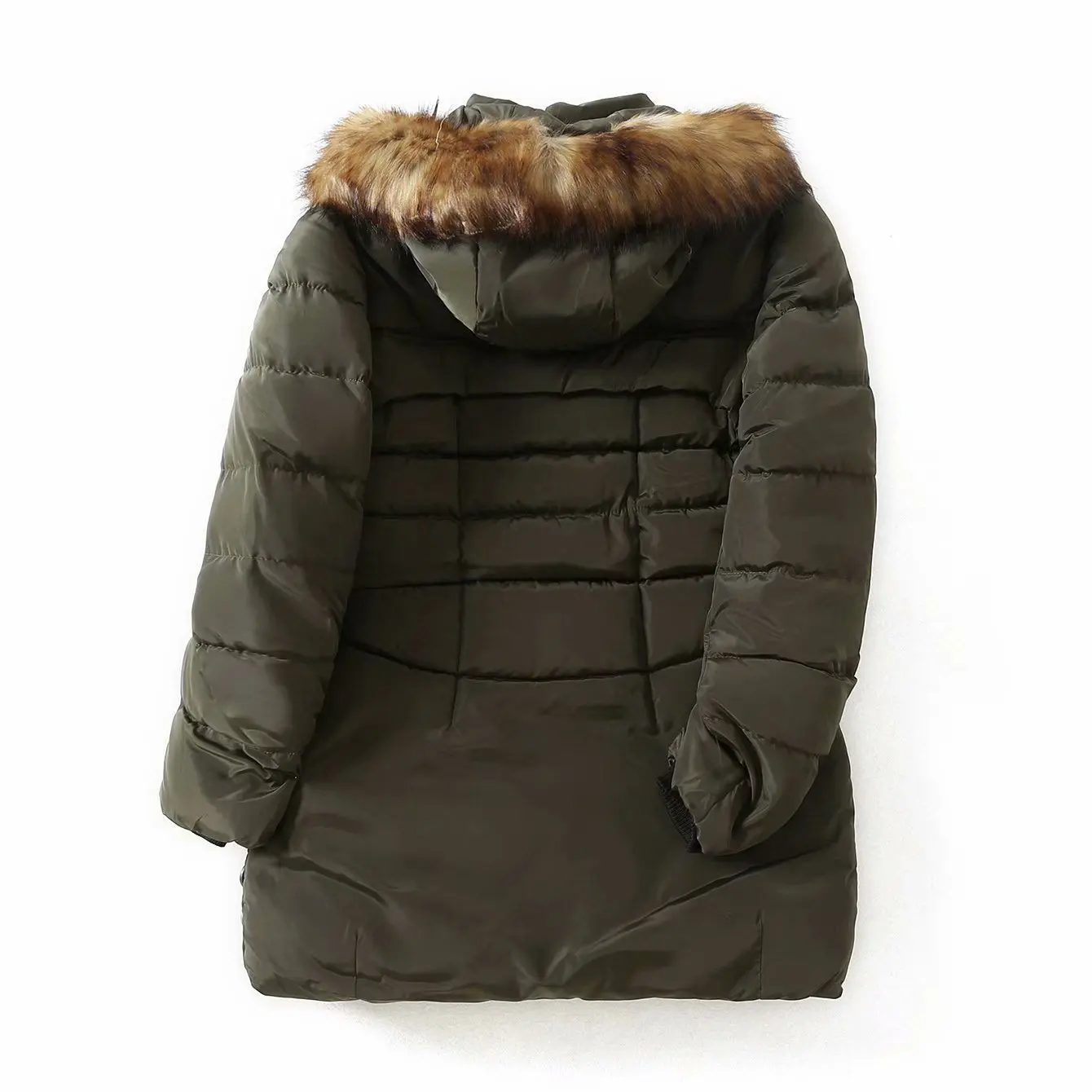 

F-12-516 2018 Winter New Style Korean-style WOMEN'S Wear Hooded Fur Collar Mid-length Cotton Coat