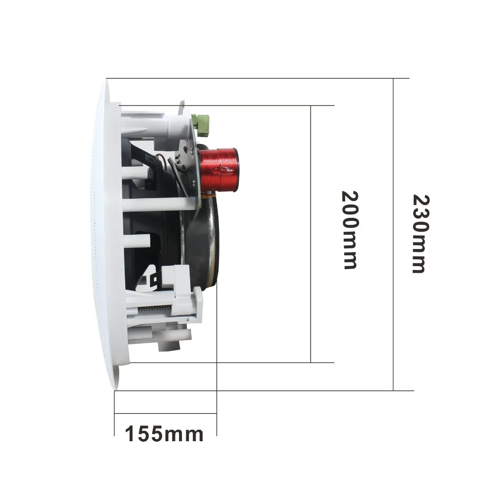 Умный дом 6 ''wifi беспроводной Активный коаксиальный 2*30 Вт встраиваемый динамик в паре со встроенным усилителем класса D, поддержка управления приложением