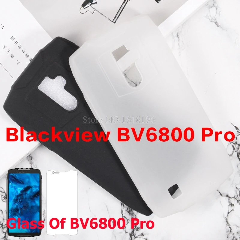 

For Blackview BV6800 Pro Cover Soft Silicone TPU Back Cover With 9H Tempered Glass Film For Blackview BV6800Pro BV6800 Pro Case