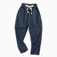 Осенние ковбойские брюки для мальчиков детские повседневные штаны для мальчиков женские осенне-зимние детские брюки Чистый хлопок