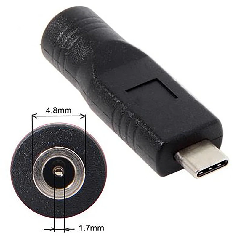 DC разъем 4,8x1,7 мм вход для USB-C type-C разъем питания адаптер зарядки для ноутбука телефона