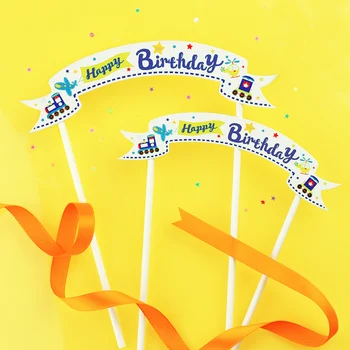 

10pcs/lot Baby Birthday Party Cake Topper Decoration Flag