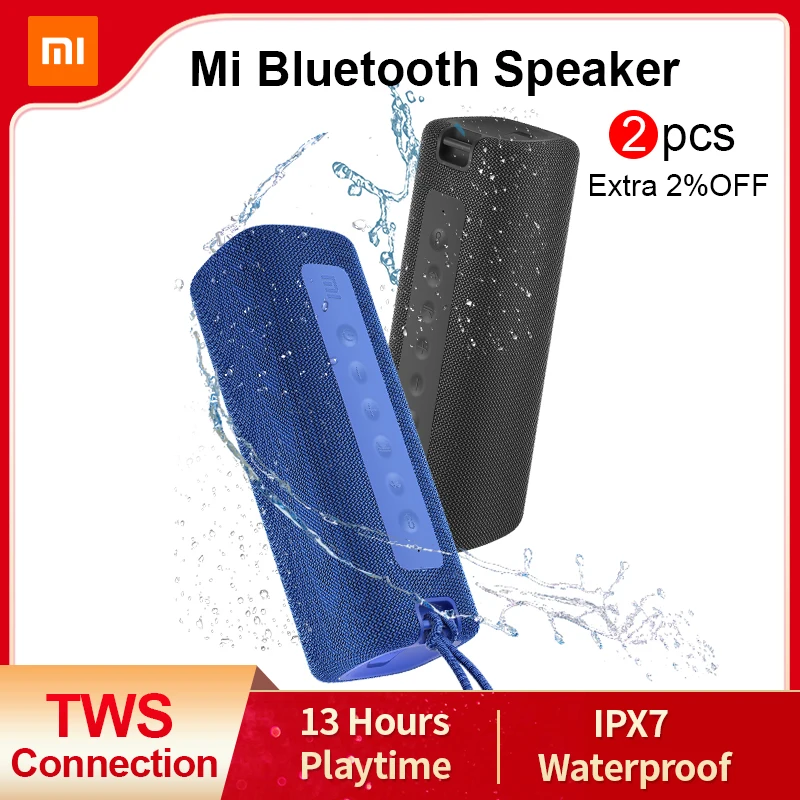 Bluetooth Speaker Connection TWS Sound-Ipx7 Waterproof Xiaomi Outdoor Mi Portable 1 13-Hours-Playtime