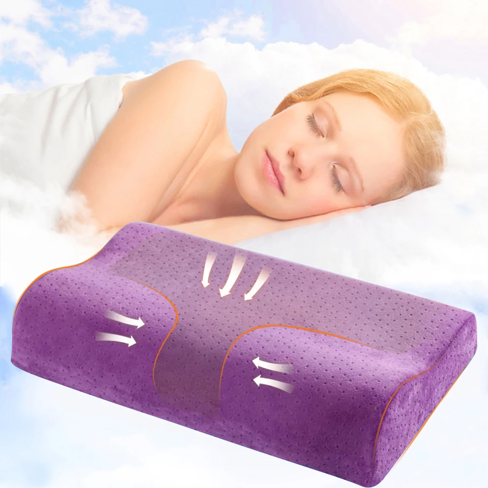 Memory Foam Pillow 3 Colors Orthopedic Latex Neck Fiber Slow Rebound Soft Massager For Cervical Health Care | Дом и сад