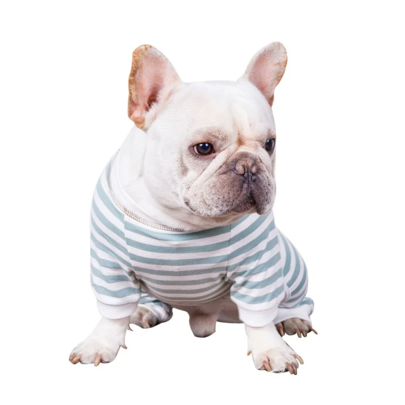 Милые удобные полосатые пижамы повседневные для домашних собак щенков мягкий уютный теплый комбинезоны с домашними животными комбинезон одежда для сна костюм