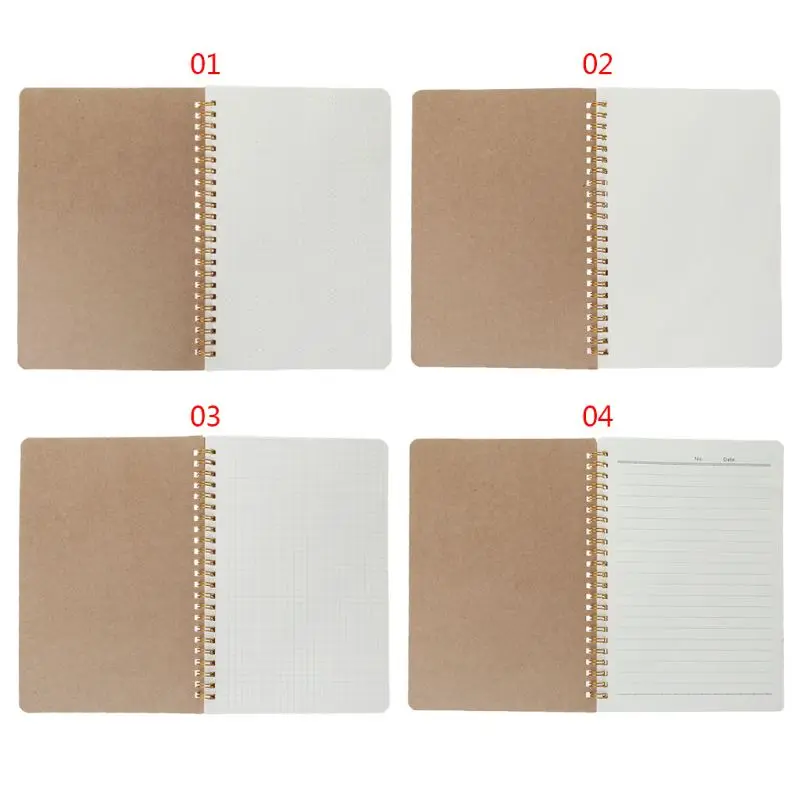 A5 bala Notebook Kraft Dot red de gestión de tiempo en blanco libro espiral diario semanal planificador Colegio suministros de oficina