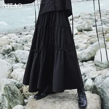 

XITAO Irregular Drawstring Solid Skirt Women 2020 Autumn Casual Fashion New Style Temperament All Match Women Clothes DZL1671
