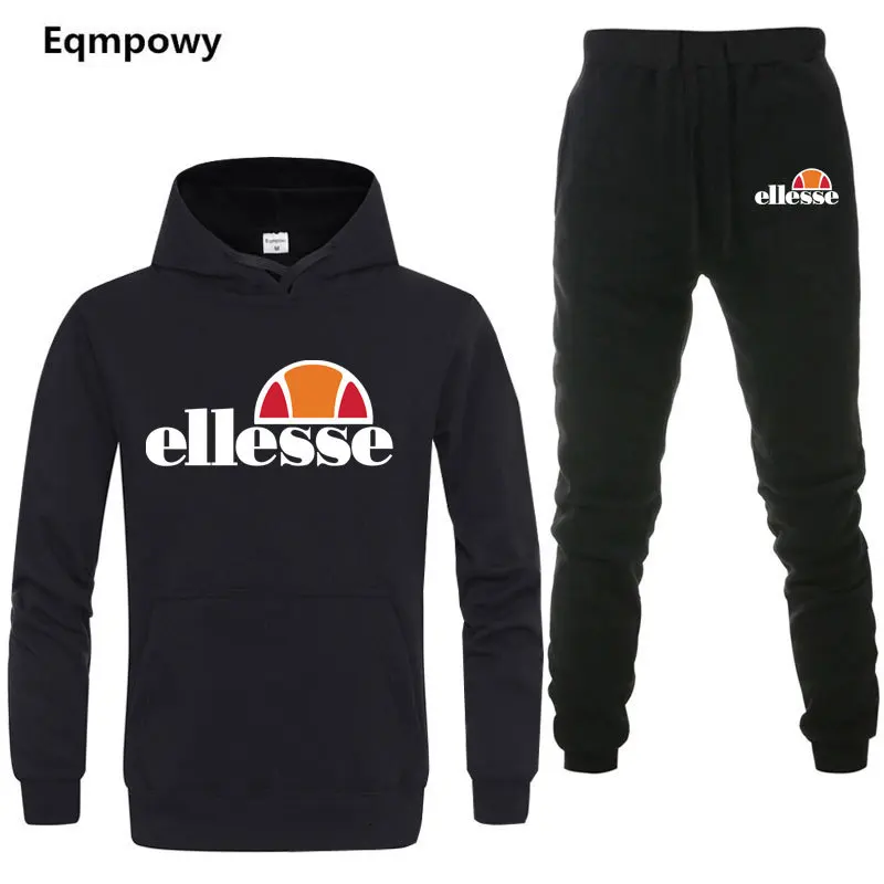 

2019 Spring Sporting Suits Men Ellesse Hip Hop Hooded Hoodies + Pants Tracksuits Autumn Casual Mens Sportswear Sets