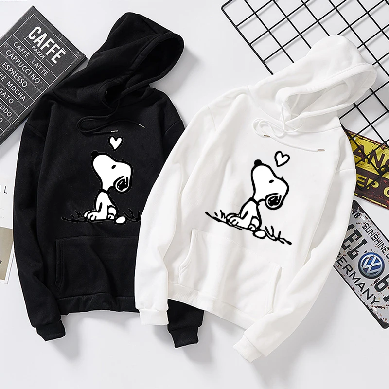 

Perimedes Women's Hoodies Full Sleeve Hoodie Cute Dog Print Sweatshirt Pullover Drawstring Hoodies Women Sudaderas Poleron Mujer