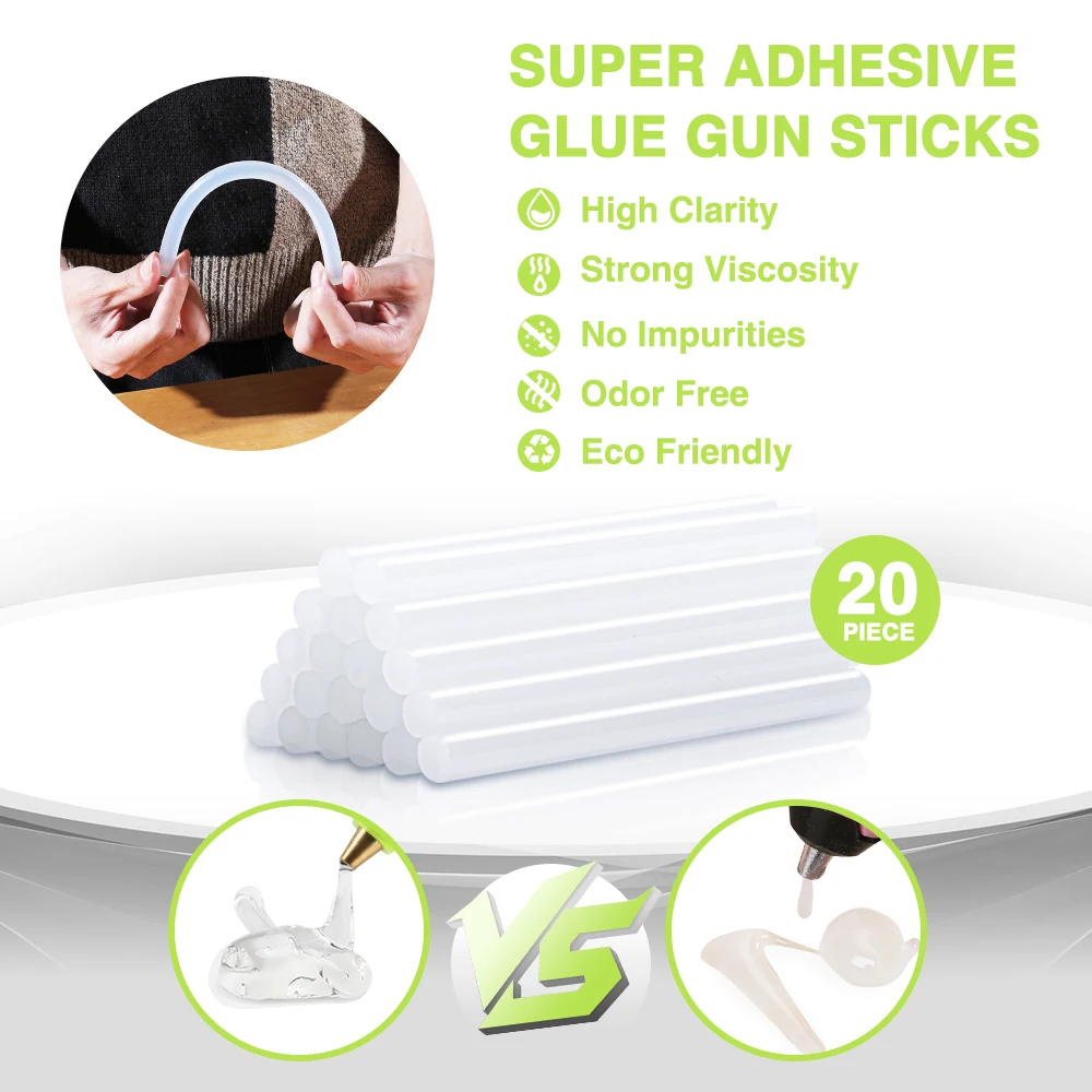 WORKPRO-60W 핫 글루 건, 빠른 예열 글루 건 키트, 20 개 글루 건 스틱, 가정용, 빠른 수리 및 DIY 프로젝트용