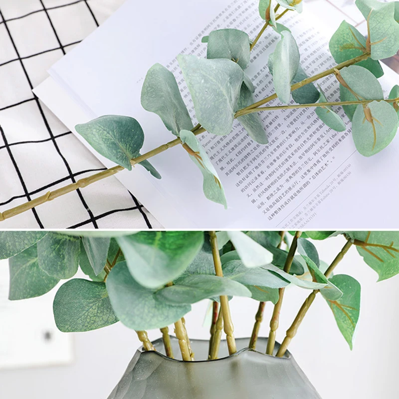 Home Artificial Leaf Branch Office Restaurants Display Simulation Eucalyptus