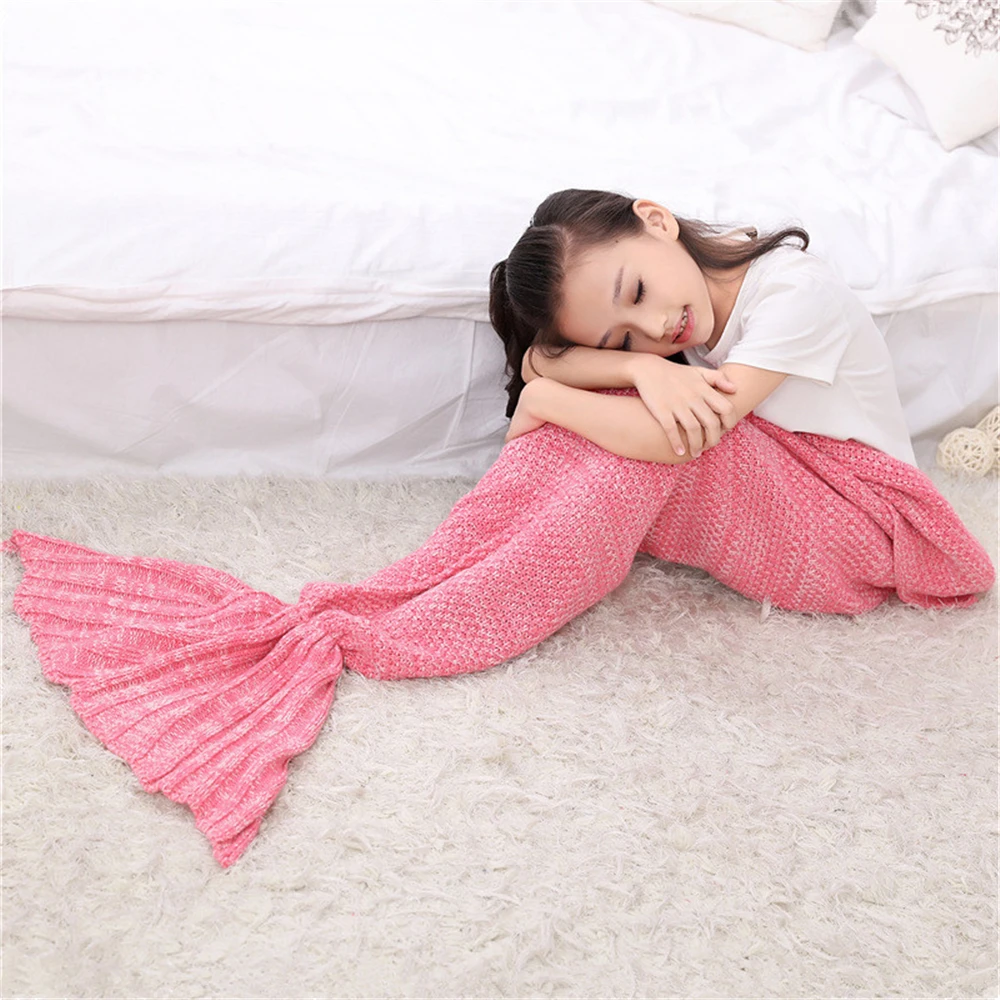 Pink Kids Childs Baby Mermaid Tail Blanket Sleeping Bag Sparkly Glittery 95x38cm 