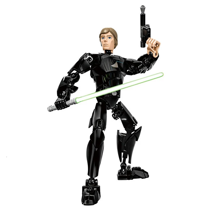 Luke Skywalker Фигурка Звездных Войн Луки Лея Дарт Вейдер Дарт Молл СИТТ мальгус Хан Solo Jawas Ewok йода Рей строительные блоки игрушки для детей - Цвет: Luke Skywalker