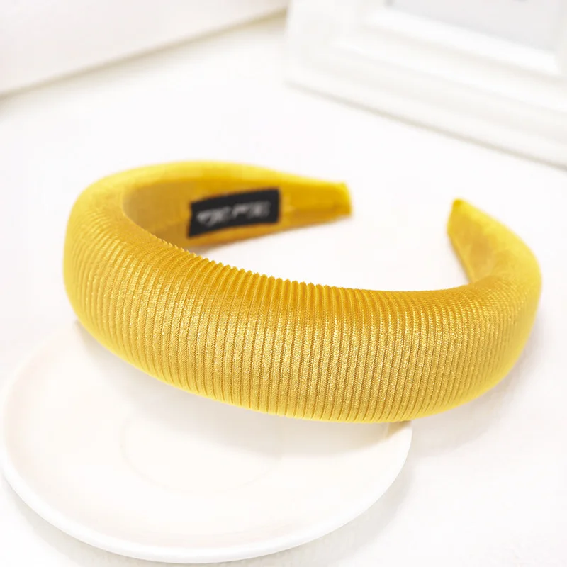 C722 yellow Модные Цветочные Стразы на цепочке, украшения для волос для женщин, шелковая ткань, тюрбан, повязка на голову, заколки для волос, обруч для девочек, аксессуары для волос - Цвет: C722 yellow
