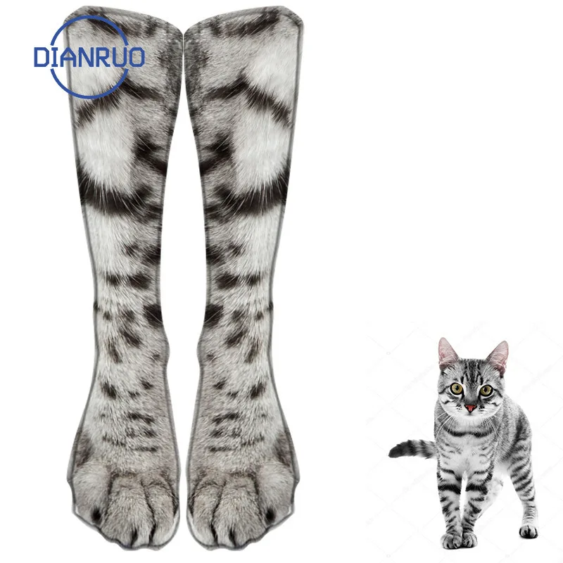 DIANRUO 3D животных следы лап носки унисекс нескользящих носочков мягкие