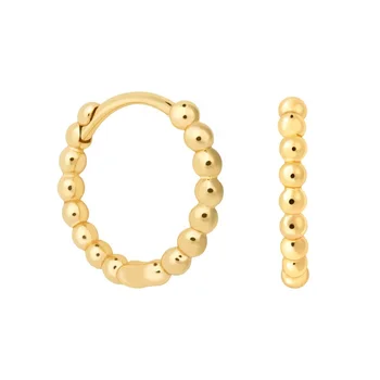 

LOZRUNVE Dainty DIY Minimal Base Bead Hoop Huggie Earring 925 Silver