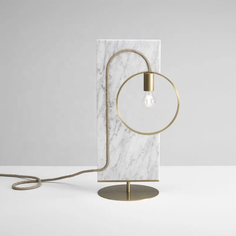 

Simple Marble Balanced Round Iron Frame Desk Bedside Table Lamp Modern Design Table Lamps For Bedroom tafellamp bed lamp