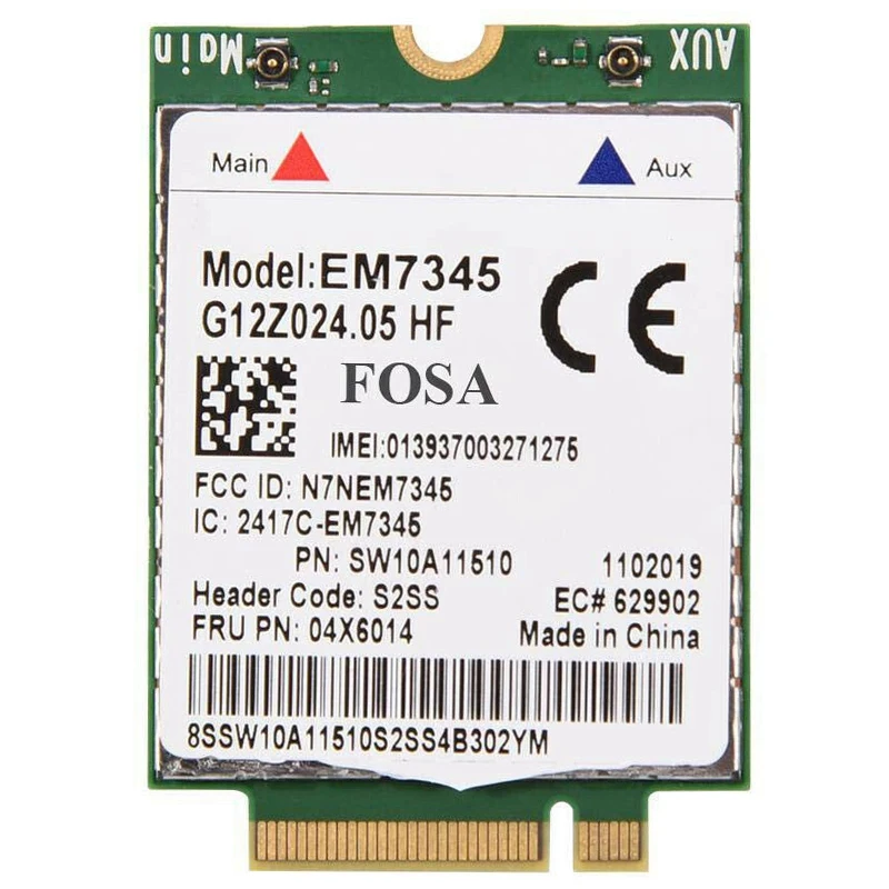 

Notebook Wireless Network Card for Lenovo EM7345 LTE 4G Module FRU: 04X6014 T450 X250 X240 T440 L440 X1