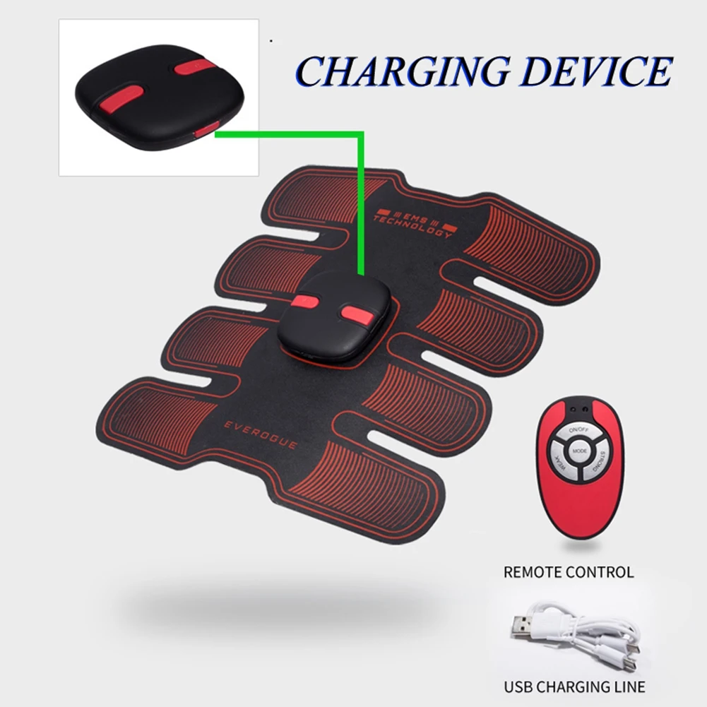 Обновленная EMS тренажер для мышц брюшного пресса, беспроводное устройство для фитнеса, зарядное устройство, умные ленивые наклейки на живот, WithRemotel