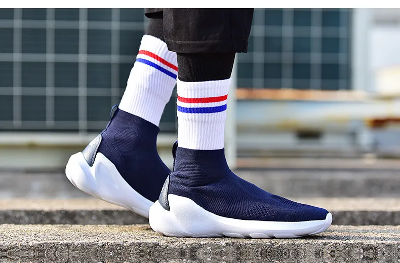 Пик тренд высокого класса slip-on сапоги удобные дышащие уличные для улицы и Досуга кроссовки пара прогулочная обувь