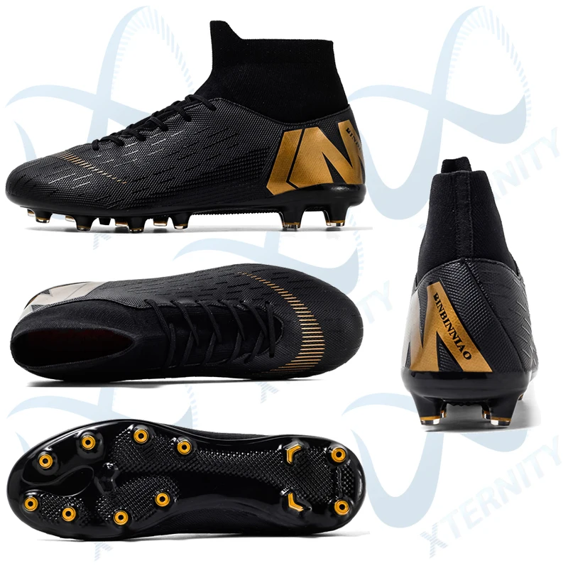 Hot Style Soccer Shoes Men Outdoor Sport Shoes Boys Athletic AG/TF Soccer Cleats Kid Non-Slip Ultralight Football Boots Sneakers