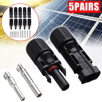 

1 Set/5 Pairs PC/PA Sliver Plated Solar Panel Connectors Resistance of Extra High Low Temperature 30A Home Improvement